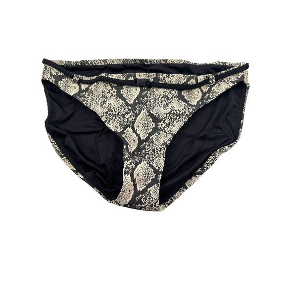 Andie Swim The Riviera High Waisted Belted Bikini Bottom Black Snake Print Sz M - Picture 4 of 9